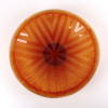 <p>DAUM NANCY - Centro de mesa em pasta de vidro na cor Ambar, lapidado em linhas retas, Ass. Daum /France - 9 cm alt, 39 cm diâm.</p>