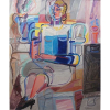 MAURICE PROWIZUER - Mulher sentada , oleo sobre tela , 120 x 100 cm , C/I/D , Dec 70 .