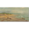 Benedito Calixto<br>Praia Grande com Troncos. Óleo sobre tela, 24,8 x 55,4 cm. Assinado e datado embaixo à direita: B Calixto 1923.<br>Acompanham Laudo de Expertise, datado de 10 de julho de 2009 e Laudo final de obra Restaurada, datado de 28 de julho de 2009, ambos assinados por Celso Calixto Rios.