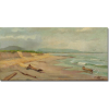 Benedito Calixto<br>Praia Grande com Troncos. Óleo sobre tela, 24,8 x 55,4 cm. Assinado e datado embaixo à direita: B Calixto 1923.<br>Acompanham Laudo de Expertise, datado de 10 de julho de 2009 e Laudo final de obra Restaurada, datado de 28 de julho de 2009, ambos assinados por Celso Calixto Rios.