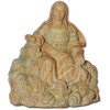 Mestre Frei Agostinho da Piedade Nossa Senhora da Assunção. Imagem esculpida em grande bloco de barro cozido e policromado, apresentando a Santa sentada sobre nuvens, tendo aos seus pés três cabeças de anjos e quatro cabeças de querubins; 94,5 cm de altura. Faltando os dedos das mãos da Nossa Senhora. Brasil, São Paulo, séc. XVII. Do ponto de vista histórico, a obra deste artista beneditino revela-se por ser a primeira manifestação de arte superior que se fez nas terras do Brasil, e com terra brasileira, Exposição tricentenária e retrospectiva de suas obras de escultura religiosa, por Clerival do Prado Valladares. Artigo publicado no Diário de Notícias, Salvador-Bahia, em 29 de março de 1961.