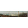 Leonardo Roda. Vista Panorâmica do Rio de Janeiro. Tríptico. Óleo sobre tela, 32,7 x 144 cm. Assinado embaixo à direita: L. Roda.