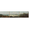 Leonardo Roda.<br>Vista Panorâmica do Rio de Janeiro. Tríptico. Óleo sobre tela, 32,7 x 144 cm. Assinado embaixo à direita: L. Roda.<br>