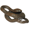 Netsuke. Serpente - Escultura de madeira representando serpente enrolada; assinado Ko (Nagamachi), 2.8 x 7.4 x 4,2 cm de altura. Japão, séc. XVIII. - Antiga coleção de Ivan Lepage, registrada sob o nº PLVIII I 10. Adquirido no Hotel Drout em 1945. Acompanha a ficha original.