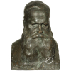 Amadeo Zani. D. Pedro II. Escultura de bronze patinado representando busto de D. Pedro I, identificado na frente, assinado e localizado na lateral A. Zani – S. Paulo; 28 cm de altura. Brasil, séc. XX. 