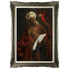Oswaldo Teixeira do Amaral<br />Vendedor de Pássaros. Óleo sobre tela, 130,4 cm x 90,3 cm. Dedicado, assinado, localizado e datado embaixo à esquerda: Para o amigo Josetti / com um grito de alegria e um brinde pelo seu aniversário / Off Oswaldo Teixeira Rio - 928.