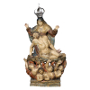 <p>Piet&aacute;. Santo do Pau Oco - Brasil, s&eacute;culo XVIII. Piet&aacute;. Santo do Pau Oco. Imagem de madeira esculpida policr&ocirc;mica, com discreta doura&ccedil;&atilde;o, representando Jesus Morto com o corpo &agrave; direita, nos bra&ccedil;os da Virgem Maria coberta com manto; esgrafitos, bom panejamento, sobre base vazada com anjos do purgat&oacute;rio, como se cari&aacute;tides fossem. Na face posterior da base placa horizontal, remov&iacute;vel, que encerra v&atilde;o livre; 35 cm de altura. Acompanha coroa de prata.</p>
