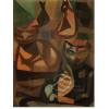 E Di Cavalcanti<br />Gatos. Óleo sobre tela, 35,5 x 27,5 cm. Assinado e datado embaixo à esquerda: E di Cavalcanti 1954. No verso vestígios de carimbo de A Galeria - SP.