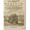 Kort em Bondigh verhael van t greene in den Oorlogh,... 256 pp contendo página título com gravura , 2 pranchas dobradas e 9 gravuras de meia página, publicado por Marcus Willemsz, Amsterdam, 1667 . Encadernado 18,5 x 14 cm.<br />Considerado o mais completo trabalho da guerra entre Holanda e Inglaterra