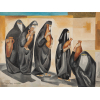 JOHN GRAZ - Marrocos mulheres em preto - O.S.T. - 60 x 80 cm - a.c.i.e. 1978 cm - com certificado do instituto Jhon Graz.