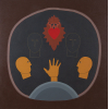 ANTONIO MAIA - Imagens sonhadas - A.S.T. - 100 x 100 cm - a.n.v. - 1983 - com etiqueta da exposição Panorama de arte atual Brasileira de 1983, realizada no Museu de arte moderna de SP MAM. 