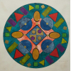 MIRA SCHENDEL - Mandala - T.M. e colagem s/papel - 18 x 18 cm - a.c.i.d. - 1975.