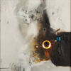 DI PRETE, Danilo - Abstrato cinético - óleo, metal e vidro colados sobre tela -100 x 100 cm - a.c.i.e. 1967 - com etiqueta da galeria Ricardo Camargo.