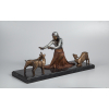 Grupo escultórico - bronze patinado - 26 x 52 cm