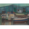IANELLI, Arcângelo - Marinha com barcos - óleo sobre tela - 46 x 61 cm - a.c.i.e.