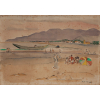 ANITA MALFATTI - Praia - técnica mista sobre papel - 24 x 35 cm - a.c.i.d. - déc. 1940