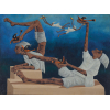 GRACIANO, Clóvis - Contorcionistas e pássaros - óleo sobre tela - 73 x 100 cm - a.c.i.e. 1970
