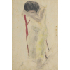 PANCETTI, José - Mulher sentada Desenho Colorido - 35 x 24 cm - A.C.I.E. - 1943 - Com etiqueta da Cosme Velho - Ex: Coleção Carmen Machline.
