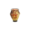 ÉMILE GALLÉ (1846-1904) - Grande vaso de vidro artístico de Gallé souflé, decoração com frutos e folhas de ameixa, em tons de amarelo e marrom - França, séc. XX - 33 cm de altura. 