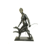 Alfred BOUCHER (1850 – 1934) – “Diana the Huntress” – Belíssimo e importante grupo escultórico em bronze representando Diana Caçadora e seu cão. Assinado e datado no bronze, A. Boucher 1893. Acompanha pedestal em madeira patinada imitando mármore – França, séc. XIX - 75 X 35 X 132 (altura) cm.