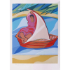 Cícero Dias<br>Mulher no barco – 76 x 57 cm – Gravura <br> Ass. CIE – Sem Moldura