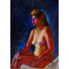 Pedro Correia de Araújo<br>Mulher da Lapa – 43 x 31 cm – OSM – N/A – Circa Década de 40<br> Selo no verso da André Galeria de Arte<br> O artista atuou em uma das mais vibrantes dessas escolas à época, a Académie Ranson, onde se reunia o grupo dos Nabis, composto por Maurice Denis (1870-1943), Paul-Élie Ranson (1864-1909), Ker-Xavier Roussel (1867-1944), Paul Sérusier (1864-1927) e Édouard Vuillard (1868- 1940). Correia de Araújo, no entanto, não se associou formalmente a eles, apesar de manter amizade com Denis e outros que viriam a se tornar grandes nomes da história da arte, como Diego Rivera (1886-1957) e Henri Matisse (1869-1954) com quem se correspondia. (...)<br> Suas figuras se oferecem ao olhar. Porém não de maneira fácil ou displicente, pois carregadas de um desejo calculado, revelando seres às vezes frios e distantes, não sem certa melancolia. Nesse sentido, afastam-se decididamente das icônicas mulatas concebidas por Di Cavalcanti (...).<br> Em Di Cavalcanti, certo lirismo acessório flerta perigosamente com o posado e o artificial. A sua tão incensada brasilidade se apresenta como algo da ordem do cenográfico, com mulheres lânguidas de semblante acolhedor. Em Correia de Araújo, é contida pelo rigor de sua técnica, usada para construir figuras femininas sérias e circunspectas, que devolvem firmemente o olhar ao espectador. (...) <br> Suas mulheres são representações de força e segurança, assumindo muitas vezes dimensões monumentais (...).<br> Fernando Oliva é curador do Museu de Arte de São Paulo. Este trecho foi extraído do livro Pedro Correia de Araújo: Erotismo e Geometria, publicado simultaneamente à realização de exposição individual do artista no Museu de Arte de São Paulo em 2017.<br> Toda a obra de Correia de Araújo demonstra seu fascínio pelo corpo, em particular, o feminino. Bem longe de fazer dele um objeto acadêmico, o artista circunda cada um desses corpos de um universo social que define e delimita a relação com a feminilidade. Em seus quadros, ora ele adota posturas burguesamente convencionais, instituindo uma distância codificada, ora deixa entrever em seus retratos um clima erótico e carnal, evocando os bairros pobres do Rio de Janeiro e o mundo da prostituição.<br> Jacques Leenhardt é professor da École dês Hautes Études em Sciences Socialies de Paris, crítico de arte e curador.<br> Este trecho foi extraído do livro Pedro Correia de Araújo: Erotismo e Geometria publicado simultaneamente à realização de exposição individual do artista no Museu de Arte de São Paulo em 2017.