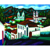 Inimá de Paula<br>Igreja de Mariana – 60 x 74 cm - OSE – Ass. CID e Dat. 1981 <br>Reproduzida no Raisonné Inimá, Obras Catalogadas, Vol. I, na página 170 As montanhas mineiras, em suas ondulações e curvas, estão na base de sua variações sensuais e morfológicas. Do alto dessas montanhas, repira-se ainda o ar reconfortante da liberdade, característica da terra de Minas. Montes, colinas, árvores, riachos e casarios integram-se em diferentes paisagens. Observa-se hoje o intento do pintor em abstratizar muitas de suas formas, às vezes as plantas floridas integram-se no âmago das montanhas, criando visões cheias de ambiguidades ou transcendênciasplásticas. As nuvens ora são vaporosas, ora são construídas, como se fossem esculturadas pelas mãos do artista. <br> Antonio Bento<br> Trecho extraído do livro Inimá de Paula, o Fauve Brasileiro,<br> texto de Fredrico Morais, edição Léo Christiano Editorial, 1987.