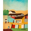 Lorenzato - Paisagem com Figuras – 50,5 x 40,5 cm – OSTSC – Ass. CID e Dat. 1974