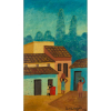 Lorenzato - Lavadeiras, Casarios e Florestas – 41,5 x 25,5 cm – Óleo Sobre Eucatex – Ass. CID e Dat. 1976